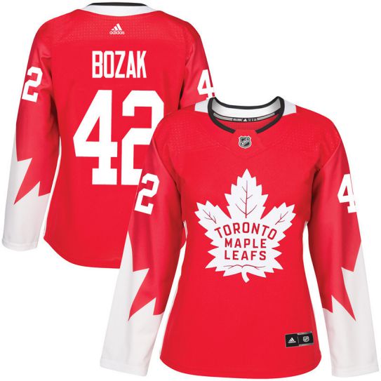 2017 NHL Toronto Maple Leafs women #42 Tyler Bozak red jersey